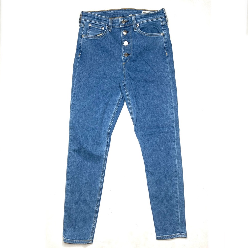 Rag & Bone Nina High Rise Skinny Ankle Jean Exposed Button Fly Size 27